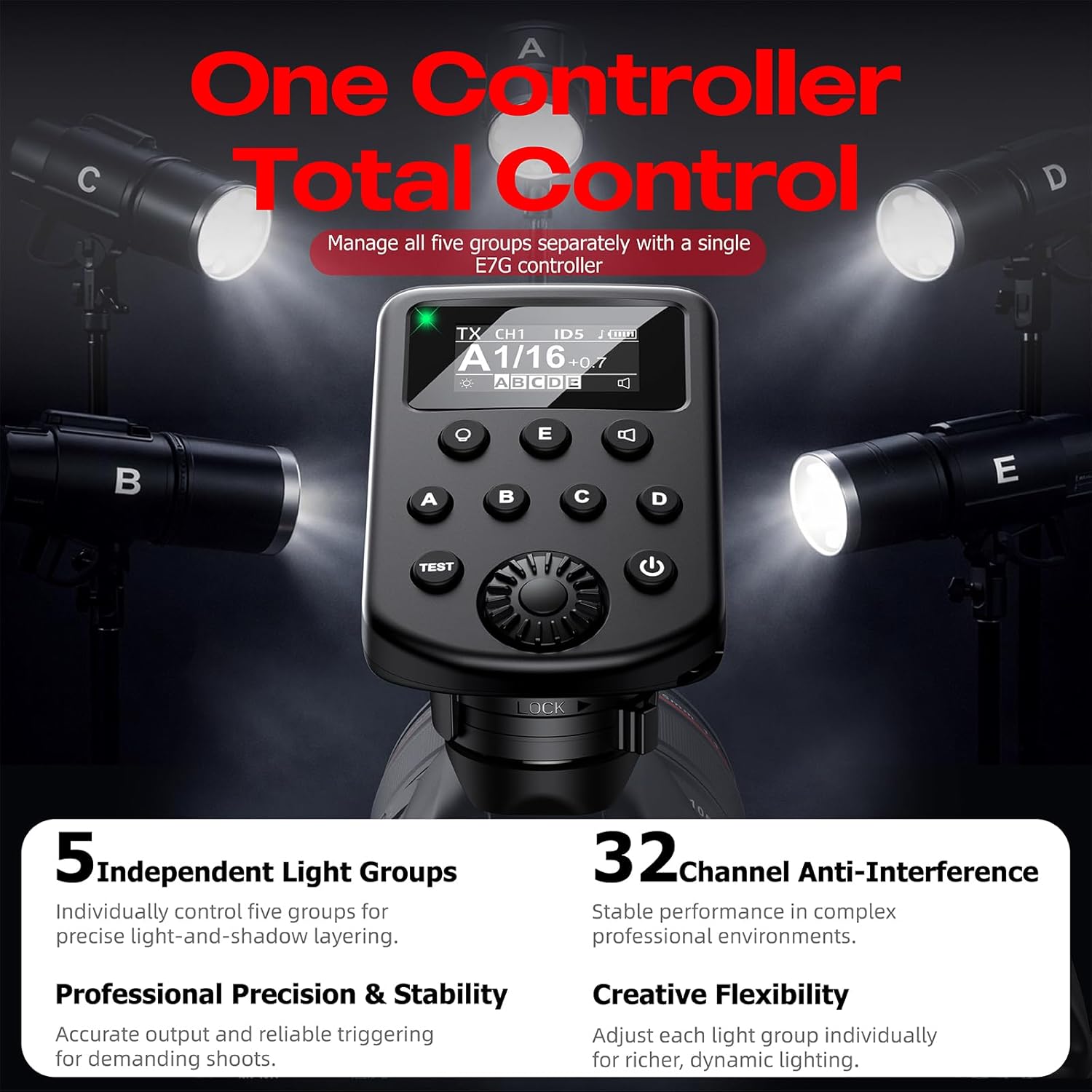 Wireless Flash Trigger 2.4G - Transceptor de disparo inalámbrico para flash