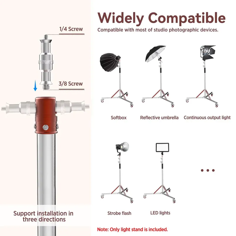 Trípode con ruedas y soporte a - Studio Light Stand 3M Heavy Duty reseña y precio