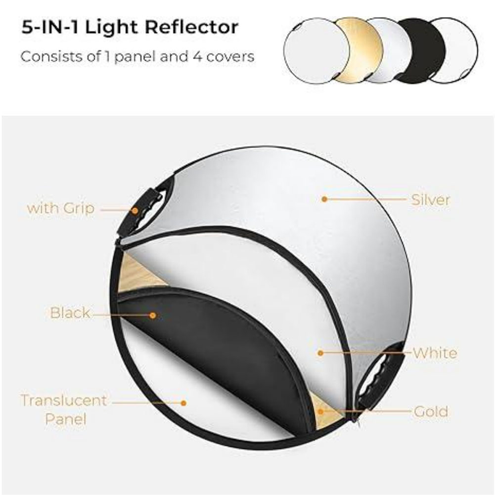 Kit de reflector de fotografía - Reflector 5 In 1 110Cm reseña y precio