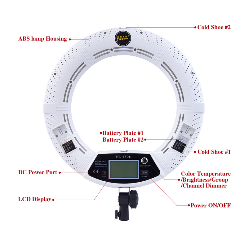 Yidoblo FE480-Anillo de luces  - Ring Light 18 Inch Studio reseña y precio