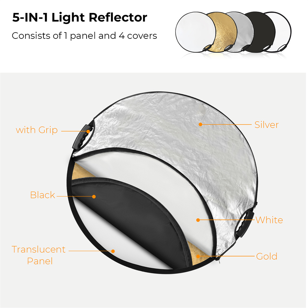 Reflector de Luz 5 en 1 K&F CO - Reflector 5 In 1 110Cm reseña y precio