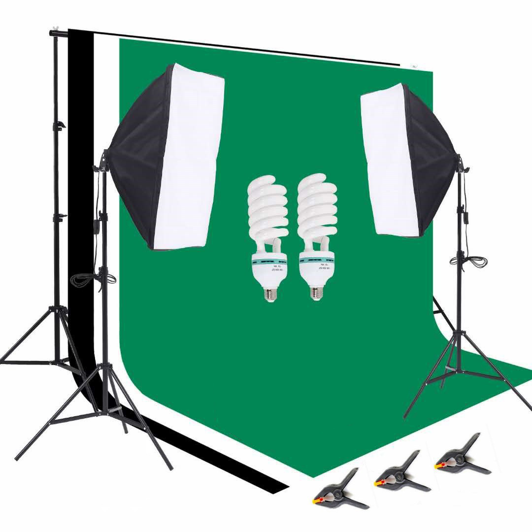 Equipo de estudio fotográfico: - Photography Backdrop Stand Kit reseña y precio