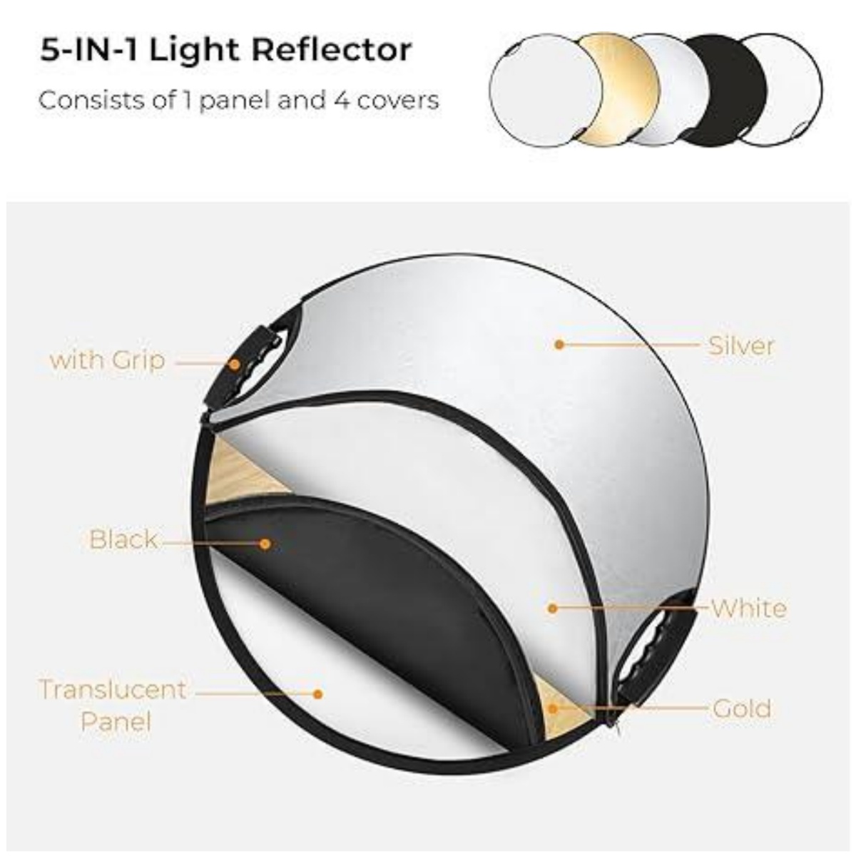 Reflector de luz conceptual de - Reflector 5 In 1 110Cm reseña y precio