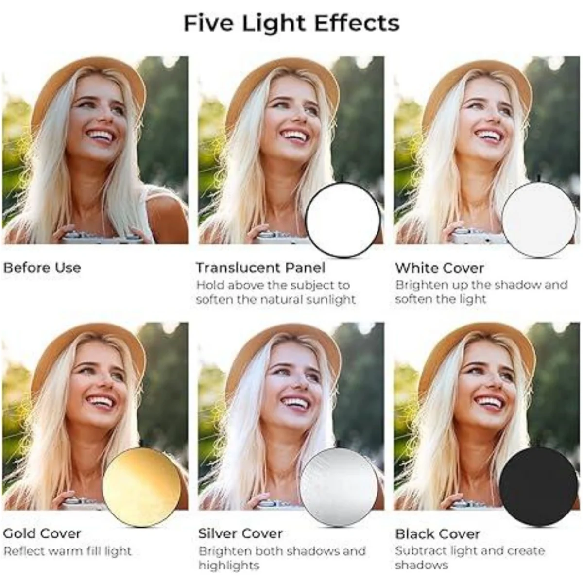 GAINVANE-Reflector de fotograf - Reflector 5 In 1 110Cm reseña y precio