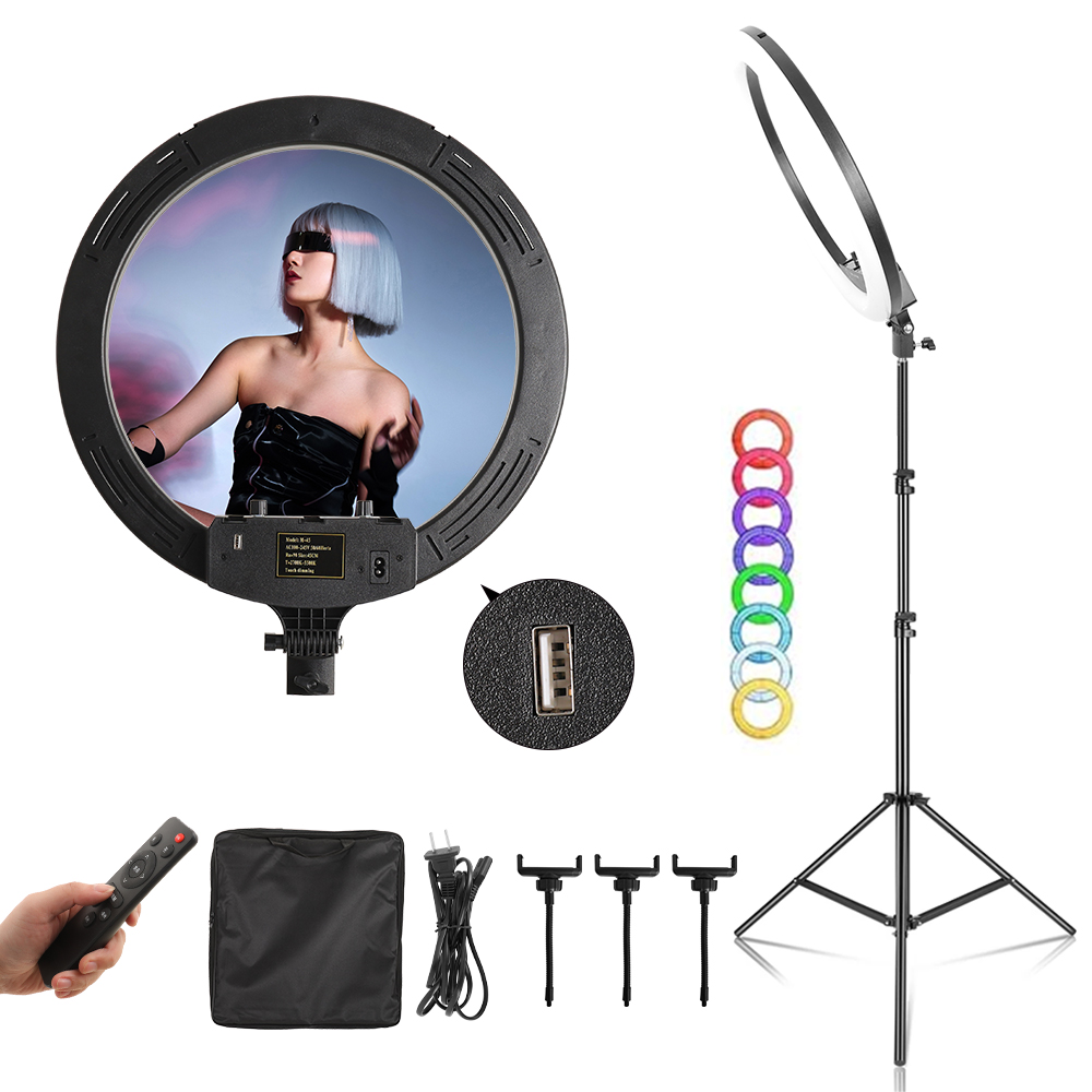 Anillo de luz RGB de 18 pulgad - Ring Light 18 Inch Studio reseña y precio