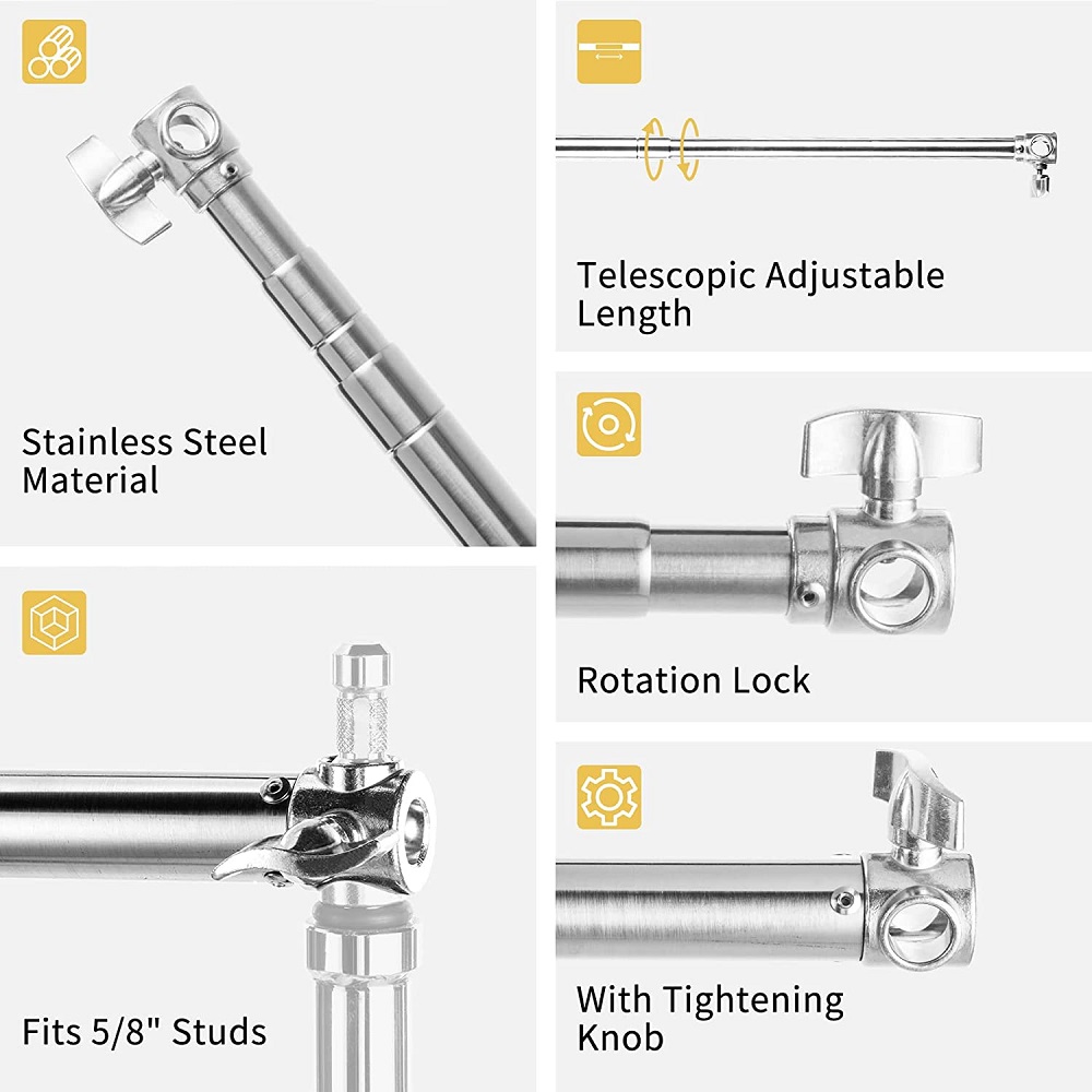 Barra transversal telescópica  - Studio Light Stand 3M Heavy Duty reseña y precio
