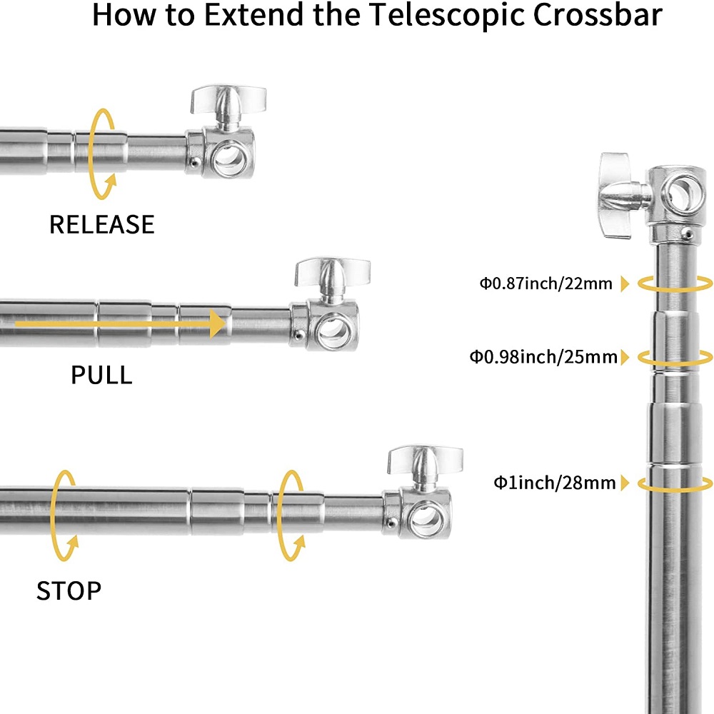 Barra transversal telescópica  - Studio Light Stand 3M Heavy Duty reseña y precio